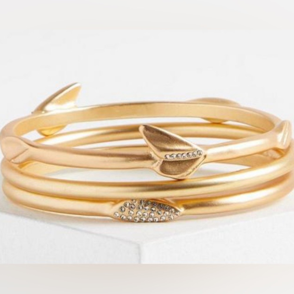 Torrid Bangle Set Of 3 Gold Tone With Charms Jewelry Bracelet Set